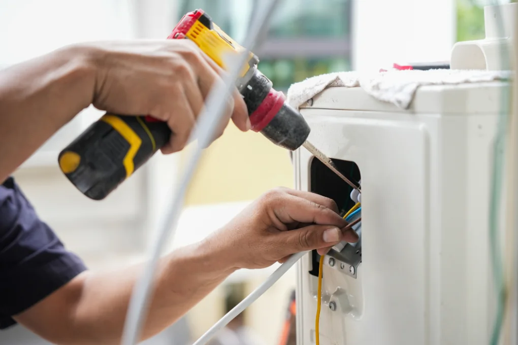 Technical maintenance of a door mechanism